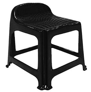 BANQUETA C/ ENCOSTO PRETA (SUPORTA ATE 70 KG)