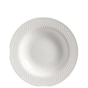 BRANCO RELEVO - PRATO FUNDO 25 CM - CAIXA C/ 6 PEÇAS