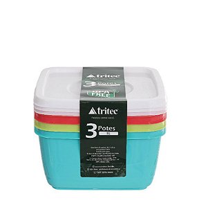 KIT C/ 3 POTE FACIL ALTO 1000 ML COLOR