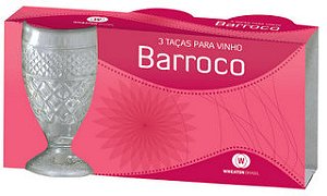 BARROCO - CJ TACA P/ VINHO 03 PCS 190 ML - CAIXA C/ 12 PEÇAS
