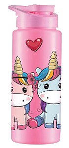 GARRAFA SQUEEZE 750ML UNICORNIO ROSA