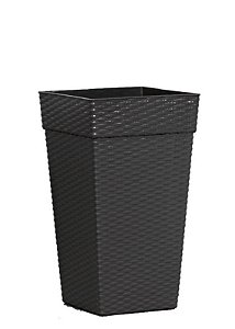 VASO QUADR COLUNA PRETO RATTAN 10 LTS
