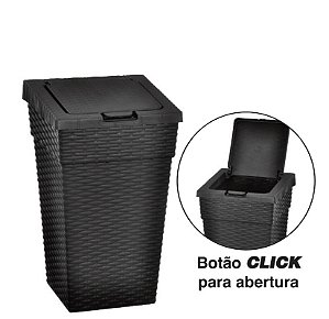 LIXEIRA 10L RATTAN TAMPA CLICK