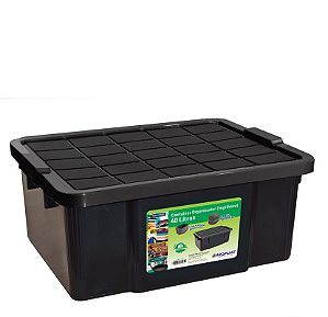 ORGANIZADORA EMPILHAVEL 40L PRETA - 59 X 25 X 45 CM