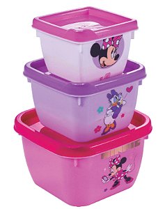 CJ CONECTS POTE QUADR C/ 3 PCS MINNIE - 140 / 270 / 470 ML
