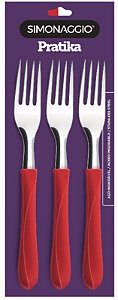 PRATIKA TREND - GARFO MESA C/ 03 PC CB VERMELHO
