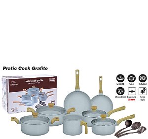 COOK PRATIC - JG PANELA INDUÇÃO C/ 10 PCS GRAFITE