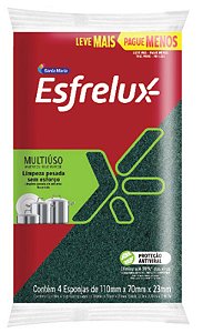 ESPONJA ESFRELUX MULTIUSO C/4 UN 11 X 7 X 2,3 CM