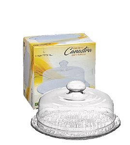 CANASTRA CENTRO DE MESA QUEIJO C/ CUPULA - Ø23 X 13 CM