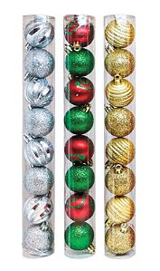 BOLA DECORADA 4CM TUBO C/08 PCS SORT