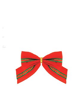ENFEITE DE NATAL LAÇO GALAO 6X6CM C/06 PCS VERDE/VERM