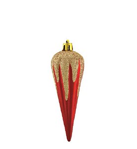 ENFEITE DE NATAL PINGENTE GLITER 13CM VERMELHO