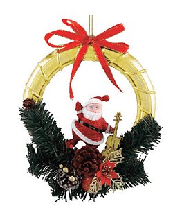 ENFEITE DE NATAL GUIRLANDA PAPAI NOEL 18CM