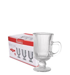 GLASS - CANECA 100ML JG C/ 06 PCS IRISH GRAFFIATO