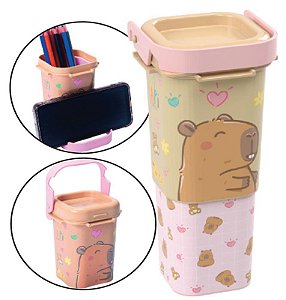 ORGANIZ RETRATIL C/ SUPORTE P/ CELULAR CAPIVARA