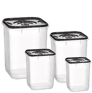 CJ C/ 4 POTES P/ MANTIMENTO 1,0/1,8/3,4/5,5L