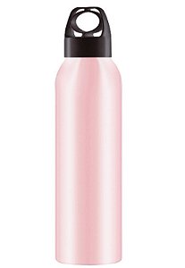 GARRAFA 800ML TAMPA PRETA ANEL NUDE ROSA