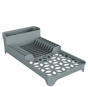 ESCORREDOR DE LOUCA CINZA - 20 X 40 X 11,5 CM