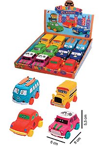 ZIPPY - CARRINHO VINIL RODA LIVRE JG C/ 12UN - 6 X 9 X 5,5 CM