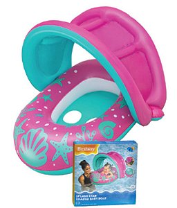 BOTE INFLÁVEL C/ PROTETOR SOLAR ROSA/AZUL 80X85 CM