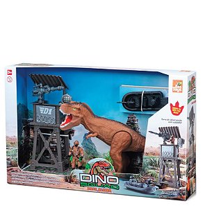 DINOSSAURO PLAYSET BASE ALIADA C/ BOTE E BONECO