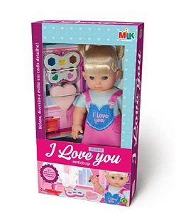 BONECA COLEÇÃO I LOVE YOU MAKEUP 34 CM