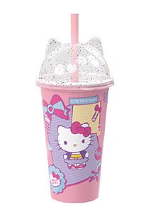 COPO C/ TAMPA LUDICA 500 ML HELLO KIT - CAIXA C/ 12 PEÇAS