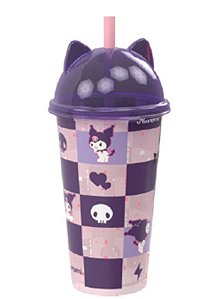 COPO C/ TAMPA LUDICA 500 ML HELLO KIT KUROMI - CAIXA C/ 12 PEÇAS