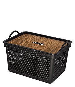 CESTO TELADO TPA LABEL MADEIRA 20L - 40 X 30 X 26,2 CM