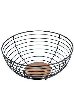 WOOD - CENTRO DE MESA ACACIA IRON 28,5 X 28,5 X 13 CM