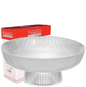 GLASS - CENTRO DE MESA C/ PÉ 2,8L GRAFFIATO Ø30 X 12 CM