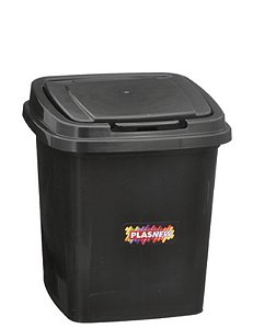 LIXEIRA 3,6L C/ TAMPA CLICK  PRETA