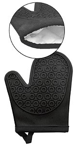 SILICONE - LUVA TERMICA PRETO 22 X 18CM