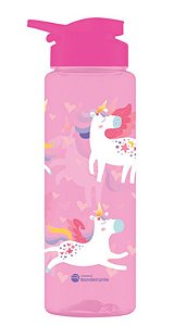GARRAFA SQUEEZE 750ML UNICORNIO ROSA