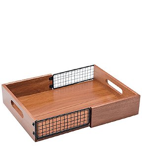 WOOD - BANDEJA ACACIA IRON 35 X 28 X 6 CM