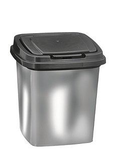 LIXEIRA 3,6L C/ TAMPA CLICK LABEL PRATA