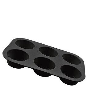 SILICONE - FORMA P/ CUPCAKE 6 CAV PRETO 23,5 X 16 X 3,8 CM