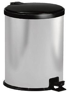 LIXEIRA ACO INOX C/PEDAL SEM CESTO 20 LTS