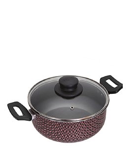 CAÇAROLA C/ TPA VIDRO Nº 22 GLAMOUR ROSE 2,7L