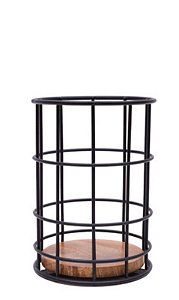 WOOD - PORTA UTENSILIOS ACACIA IRON 11,2 X 11,2 X 17 CM