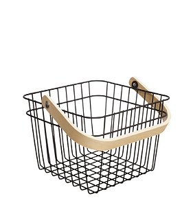 ARAMADO - CESTA P/ FRUTAS E VERDURAS C/ ALCA QUAD 23 X 17 CM