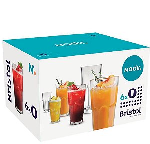 BRISTOL COPO LONG DRINK 340 ML - JG C/ 06 PCS - CAIXA C/ 6 PEÇAS