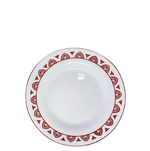 OPALINE MENU PRATO SOBREMESA 19 CMS VERMELHO DEC - CAIXA C/ 24 PEÇAS