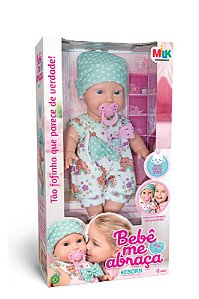 BONECA BEBE ME ABRACA REBORN 32 CM - 100% VINIL