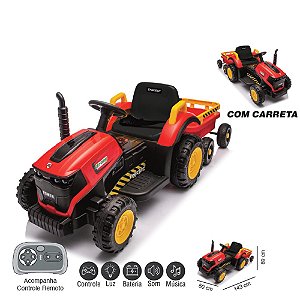 ZIPPY - MINI TRATOR ELETRICO 12V C/ RC VERMELHO COMPACT