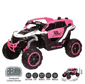 ZIPPY - MINI UTV ELETRICO 12V C/ RC ROSA