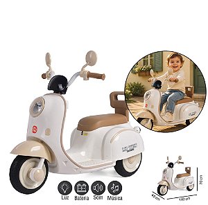 ZIPPY - MINI MOTO ELETRICO 6V SCOOTER BEGE