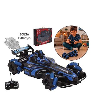 ZIPPY - CARRO FORMULA 1 GIRO 360 AZUL C/ FUMACA C/ RC