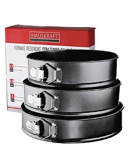 ANTIADERENTE - FORMA RED C/ FUNDO REMOVIVEL JG C/ 03 PCS - 24 / 26 / 28CM