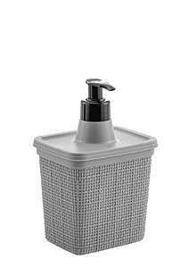 PORTA SABONETE LIQUIDO 600ML JUTA CINZA